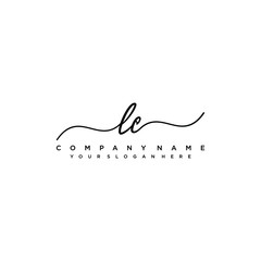 LC initial Handwriting logo vector templates