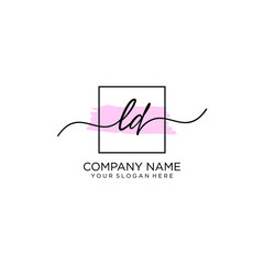 LD initial Handwriting logo vector templates