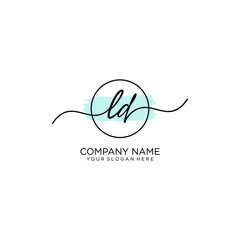 LD initial Handwriting logo vector templates