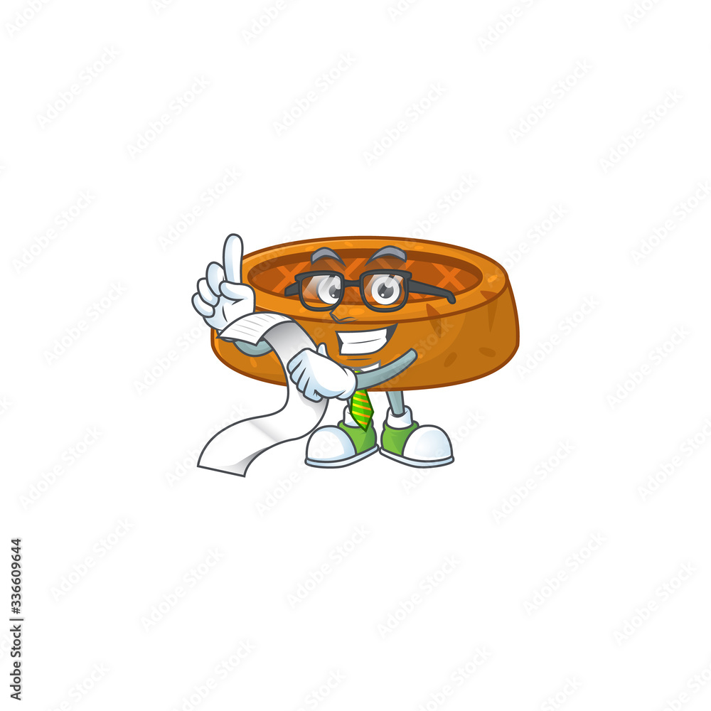 Sticker Mascot cartoon concept of peanut cookies with menu list