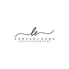 LE initial Handwriting logo vector templates