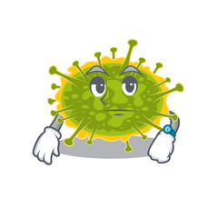 Mascot design of insthoviricetes showing waiting gesture