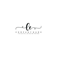 LE initial Handwriting logo vector templates