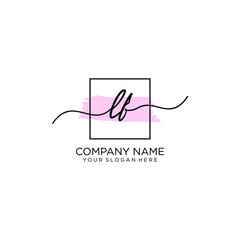 LF initial Handwriting logo vector templates