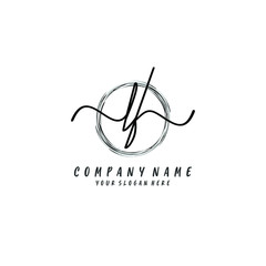 LF initial Handwriting logo vector templates