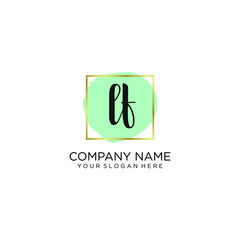 LF initial Handwriting logo vector templates