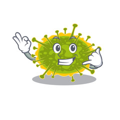 Fototapeta premium Cartoon design of insthoviricetes with call me funny gesture