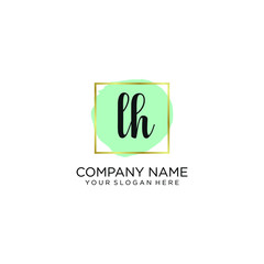 LH initial Handwriting logo vector templates
