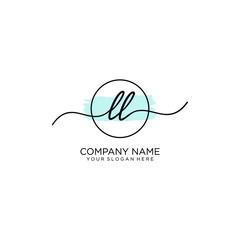 LL initial Handwriting logo vector templates