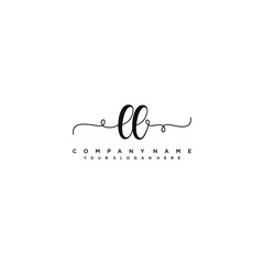 LL initial Handwriting logo vector templates