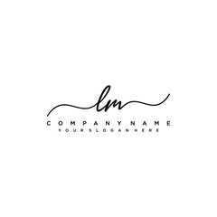 LM initial Handwriting logo vector templates