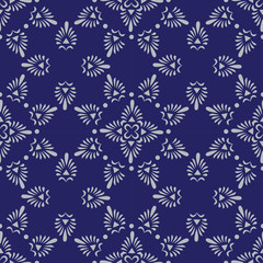 beautiful traditional seamless pattern in yellow and royal blue texture. premium vector illustration. ethnic Indian, turkish and arabic motifs.