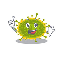 insthoviricetes mascot character design with one finger gesture