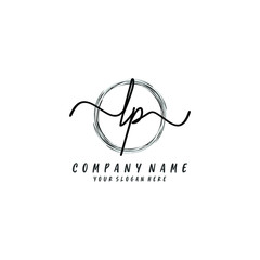 LP initial Handwriting logo vector templates