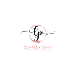 LP initial Handwriting logo vector templates