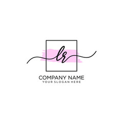LR initial Handwriting logo vector templates
