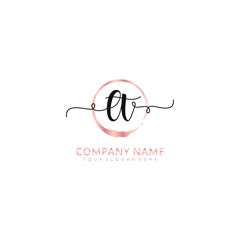 LT initial Handwriting logo vector templates
