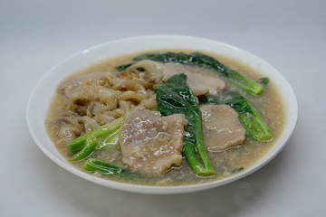 Fried noodle with pork and broccoli noodle Thai style