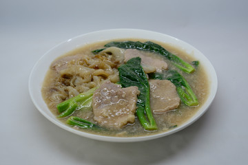 Fried noodle with pork and broccoli noodle Thai style