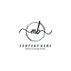 MB initial Handwriting logo vector templates