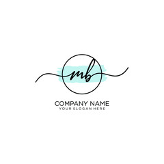 MB initial Handwriting logo vector templates