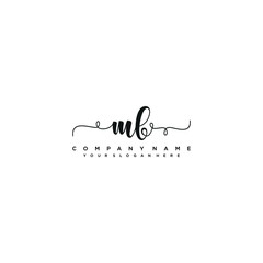 MB initial Handwriting logo vector templates