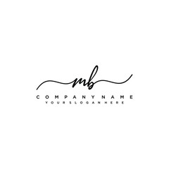 MB initial Handwriting logo vector templates