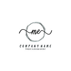 ME initial Handwriting logo vector templates