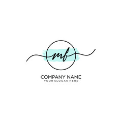 MF initial Handwriting logo vector templates