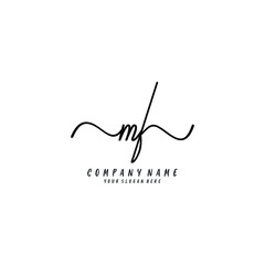 MF initial Handwriting logo vector templates