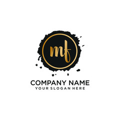 MF initial Handwriting logo vector templates