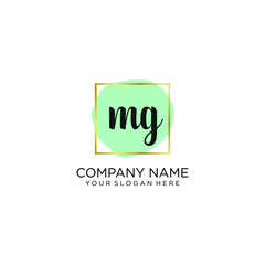 MG initial Handwriting logo vector templates