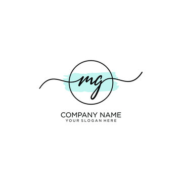 MG initial Handwriting logo vector templates