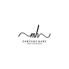 MH initial Handwriting logo vector templates