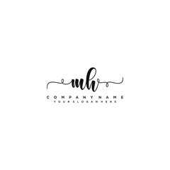 MH initial Handwriting logo vector templates