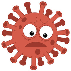 cartoon scene with corona virus and prevention - illustration