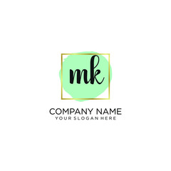 MK initial Handwriting logo vector templates