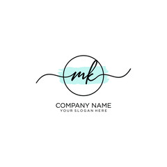 MK initial Handwriting logo vector templates