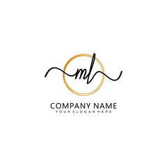 ML initial Handwriting logo vector templates