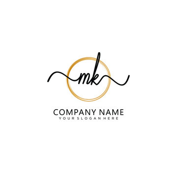 MK initial Handwriting logo vector templates