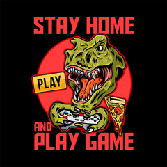 Stay home and play game print design