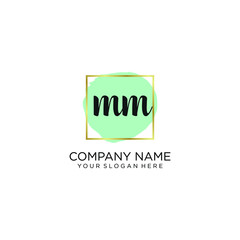 MM initial Handwriting logo vector templates