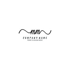 MM initial Handwriting logo vector templates