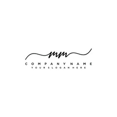 MM initial Handwriting logo vector templates