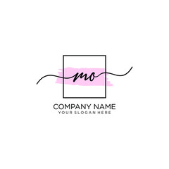 MO initial Handwriting logo vector templates