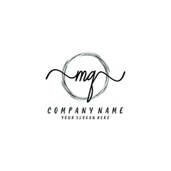 MQ initial Handwriting logo vector templates
