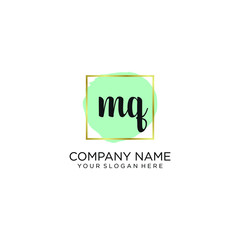 MQ initial Handwriting logo vector templates
