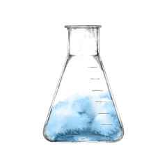 Hand drawn laboratory flask.