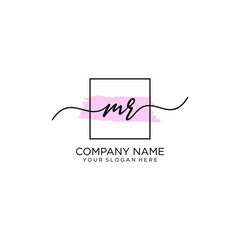 MR initial Handwriting logo vector templates