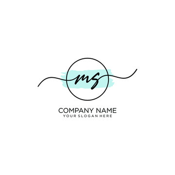 MS initial Handwriting logo vector templates